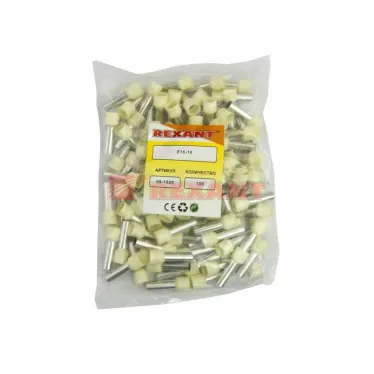 Наконечник штыревой втулочный изолир F-18 мм 16 кв мм (НШВи 16-18), REXANT