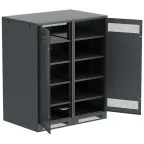 Шкаф LINEA B (пустой) 1700х1400х950мм двустворчатая металлическая дверь черный