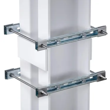 Обжимной комплект монтажных профилей тип 1, обхват конструкции габаритами 750 на 400 мм, для крепления 3 оболочек одноготипоразмера болтами М8х80 12 шт. , горячеоцинкованный