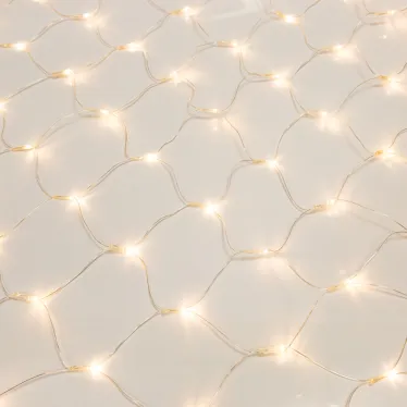 Гирлянда "Сеть" 1,5х1,5м, прозрачный ПВХ, 150 LED ТЕПЛЫЙ БЕЛЫЙ | 215-126 | NEON-NIGHT