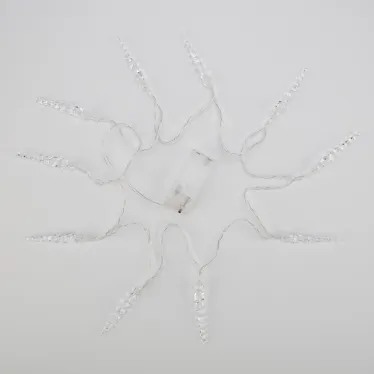 Гирлянда светодиодная Сосульки 1,5 м, 10 LED, прозрачный ПВХ, цвет свечения теплый белый, 2 х АА (батарейки не в комплекте) | 303-093 | NEON-NIGHT
