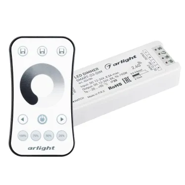 Диммер SMART-DIM-SET-RING (12-24V, 1x8A, ПДУ 2.4G) (, IP20 Пластик, 5 лет)