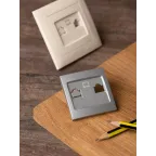 Валенсия лицевая панель розетки RJ-45 1-местная сталь
