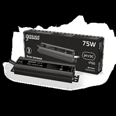 Блок питания для светодиодной ленты 75 Вт AC 100-264В Uвых 24В IP66 158х41х21мм Black Gauss