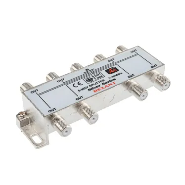 ДЕЛИТЕЛЬ ТВ х 8 + 9шт. F BOX 5-1000 МГц Silver,