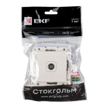 Стокгольм Механизм Розетки TV 1-местной 75Ом 5-862МГц белый