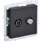 BRITE Розетка двойная TV+SAT РТВ/РСп12-БрЧ черный