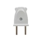 Вилка плоская без заземления белая 10А 250 В Proxima