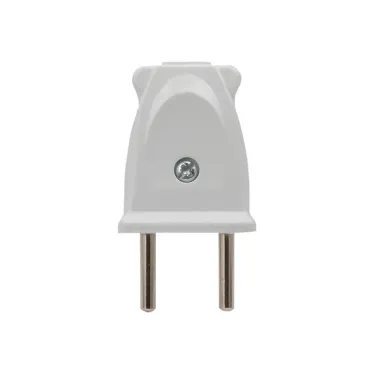 Вилка плоская без заземления белая 10А 250 В Proxima