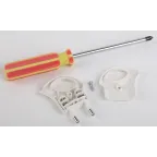 Вилка б/з 6A с кольцом непрямой ввод белая (10/200/9600) V1