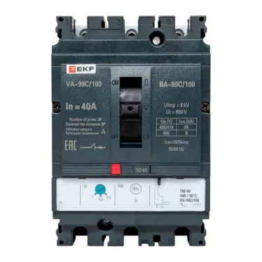 Выключатель автоматический трехполюсный ВА-99С/100 40А 35кА РЭ400А