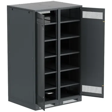 Шкаф LINEA B (пустой) 2000х1200х950мм двустворчатая металлическая дверь черный