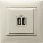 VALENA Розетка двойная USB слоновая кость