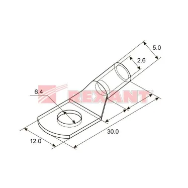 Наконечник медный луженый ТМЛ 2,5–6–2,6 (2,5кв мм - 6мм) ГОСТ 7386-80 (в упак. 10 шт.), REXANT