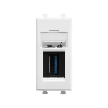 Avanti USB 3.0 розетка ''Белое облако'' модульная, тип А-А, 1 модульная