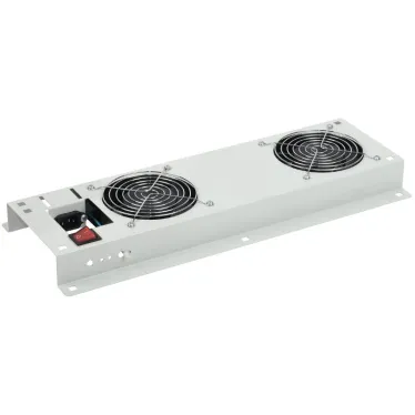 Панель вентиляторная 2 модуля с выключателем серая