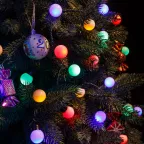 Гирлянда "Мультишарики" Ø30мм 5м, темно-зеленый ПВХ  25 диодов, цвет RGB | 303-569 | NEON-NIGHT