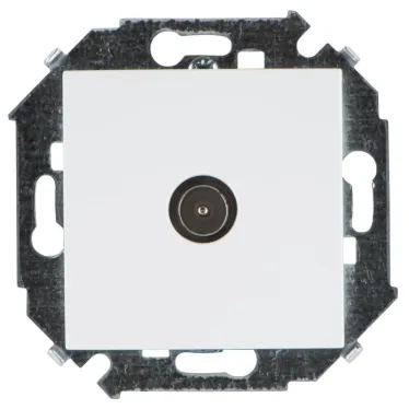 15 Розетка TV одиночная винтовой зажим белый