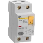 Выключатель дифференциальный (УЗО) KARAT ВД3-63 2P 25А 30мА 6кА тип A