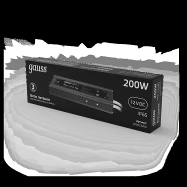 Блок питания для светодиодной ленты 200 Вт AC 100-264В Uвых 12В IP66 230х120х58мм Black Gauss