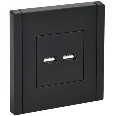 FORTE@PIANO Розетка USB A+A 3,1А FP149 черный IEK