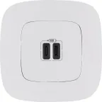 Valena ALLURE.Зарядное устройство с двумя USB-разьемами тип С-тип С 240В/5В 3000мА.С лицевой панелью.Цвет Белый