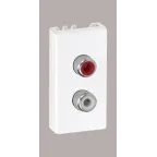 Connect Плата с 2-мя разъёмами RCA (чёрный красный) винты 225х45мм белый