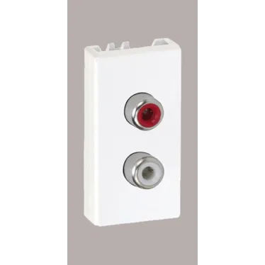 Connect Плата с 2-мя разъёмами RCA (чёрный красный) винты 225х45мм белый