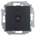 Розетка TV одиночная, винтовой зажим, графит