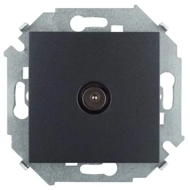 Розетка TV одиночная, винтовой зажим, графит