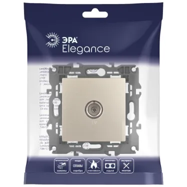 Розетка TV одиночная, Эра Elegance, шампань, 14-3101-04
