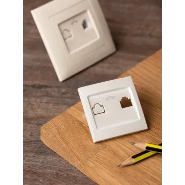 Валенсия лицевая панель розетки Phone 1-местная жемчуг