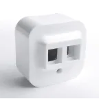 Quteo Адаптер для 1 или 2 розеток RJ45 Keystone белый наружный