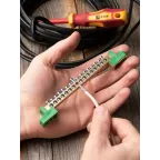 Шина 0 PE 6x9мм 16 отверстий латунь с контактной пластиной 2 зелёных угловых изолятора PROxima