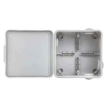 Коробка распределительная КМР-030-014 с крышкой (100х100х50) для прямого монтажа, 10 мембр. вводов серая IP55 розн. стикер EKF