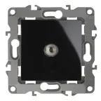 Розетка TV одиночная, Эра12, чёрный, 12-3101-06