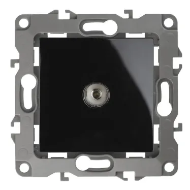 Розетка TV одиночная, Эра12, чёрный, 12-3101-06