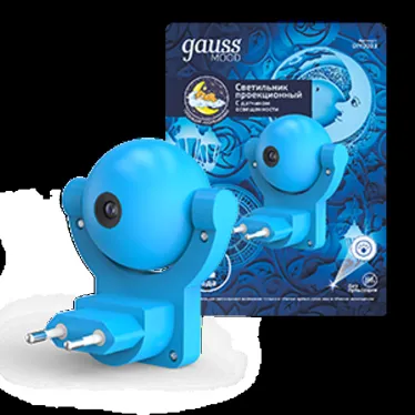 Светильник ночник розеточный 0.5 Вт Голубой IP20 с фиксированной проекцией и датчиком освещённости MOOD Gauss