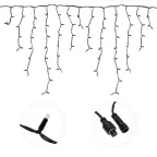 Гирлянда Айсикл (бахрома) светодиодный, 3,2 х 0,9 м, черный провод "КАУЧУК", 230 В, диоды белые, 120 LED | 255-215 | NEON-NIGHT