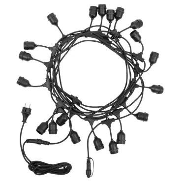 Белт-Лайт 10 м, черный каучук, шаг 50 см, 20 подвесных патронов, IP44 | 331-335 | NEON-NIGHT