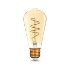 Лампа светодиодная Black LED Filament ST64 Flexible E27 6W Golden 360lm 2400К | 157802006 | Gauss