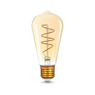 Лампа светодиодная Black LED Filament ST64 Flexible E27 6W Golden 360lm 2400К | 157802006 | Gauss