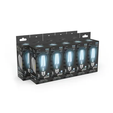 Лампа светодиодная Filament ST64 10W 970lm 4100К Е27 | 157802210 | Gauss