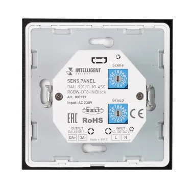 INTELLIGENT ARLIGHT Сенсорная панель DALI-901-11-1G-4SC-RGBW-DT8-IN Black (BUS/230V) (IARL, IP20 Пластик, 3 года) | 037199 | Arlight