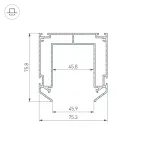 Профиль-держатель MAG-STRETCH-45-2000 (Arlight, Алюминий) | 032752(2) | Arlight