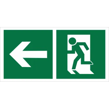 Знак безопасности BL-3015A.E32"Напр. к эвакуационному выходу налево" | a18175 | Белый свет
