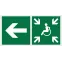 Знак безопасности BL-3015.E75"Напр. движ. к пункту сбора(безоп.зоне)МГН налево" | a18553 | Белый свет