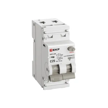 Выключатель автоматический дифференциальный АВДТ-63N 1P+N 25А (C) 10мА (AC) эл-мех 6кА PROXIMA