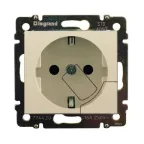 VALENA Розетка с заземлением с механической системой выталкивания вилки кремовая