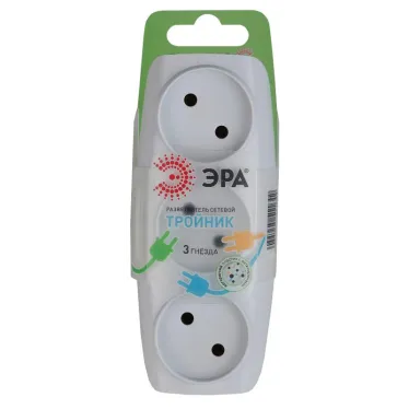 Тройник 3гн, без заземл.(белый) (10/60/1200) SP-3-W